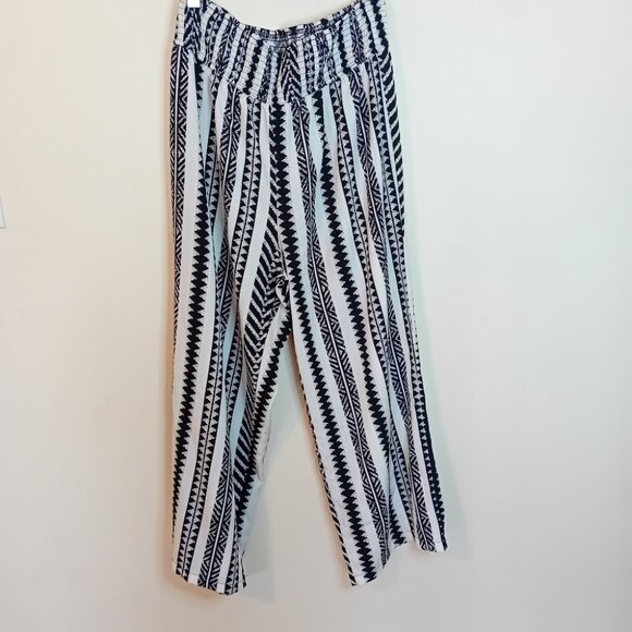 NWOT Women's Cupshe Lightweight Wide Leg Tribal Striped Coverup Beach Pants L - Picture 7 of 14
